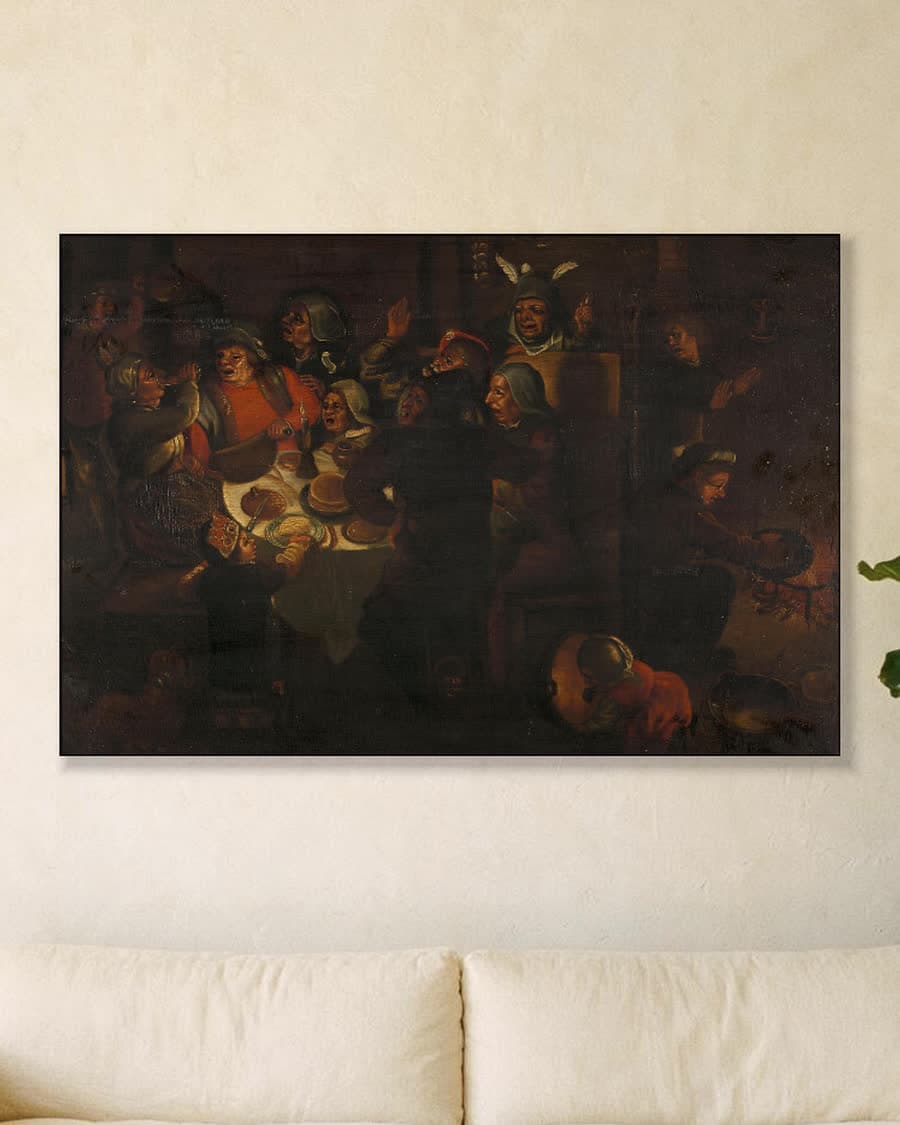 De aanbidding der koningen in een aluminium frame aan dezelfde muur