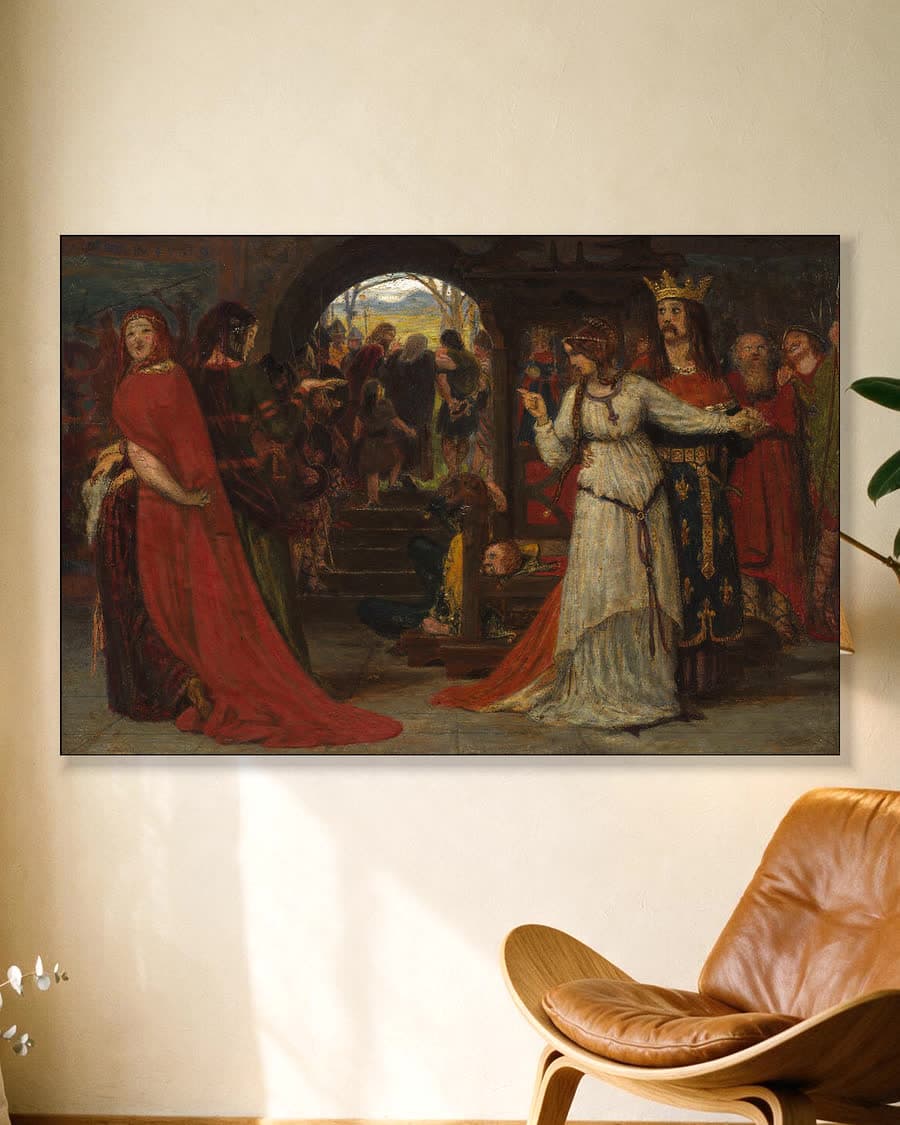 Cordelia neemt afscheid van haar zussen in een aluminium frame aan dezelfde muur