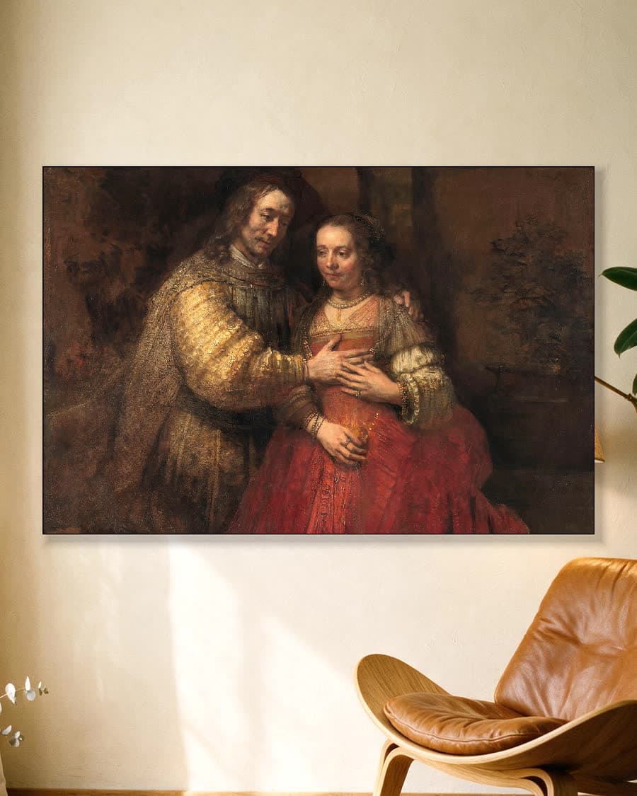 De Joodse bruid in een aluminium frame aan dezelfde muur