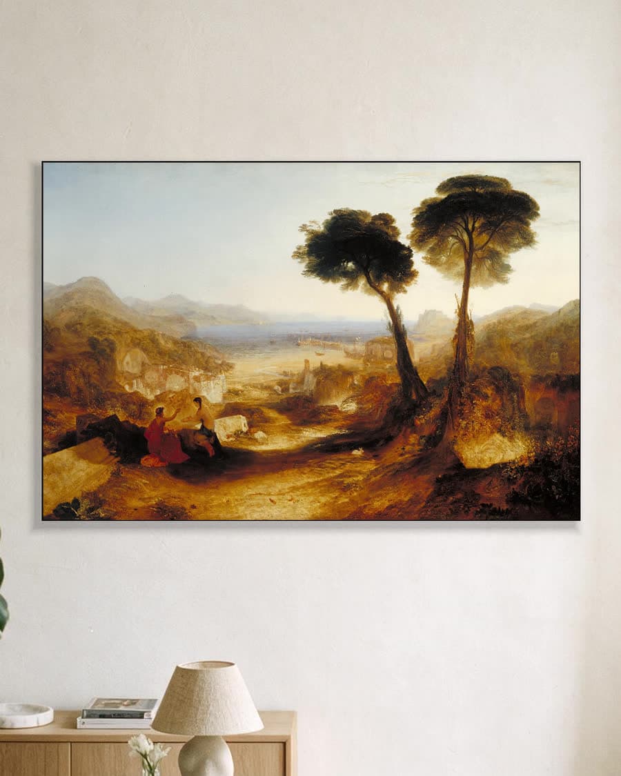 De baai van Baiae in een aluminium frame aan dezelfde muur