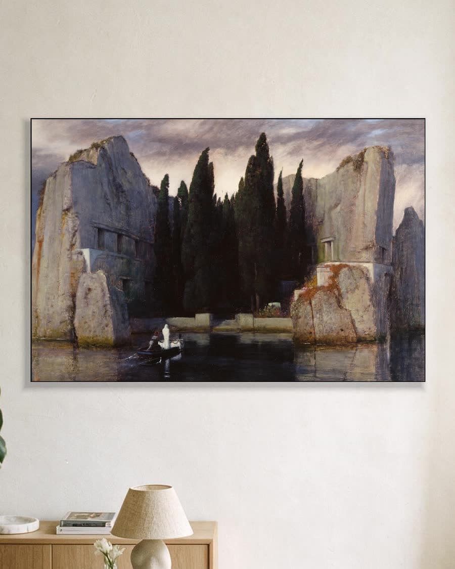 Dodeneiland in een aluminium frame aan dezelfde muur