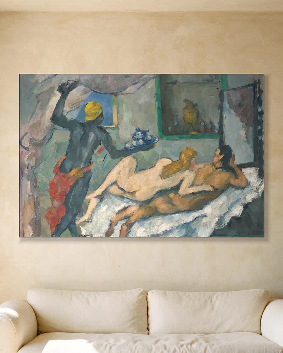 Middag in Napels in een aluminium frame aan dezelfde muur