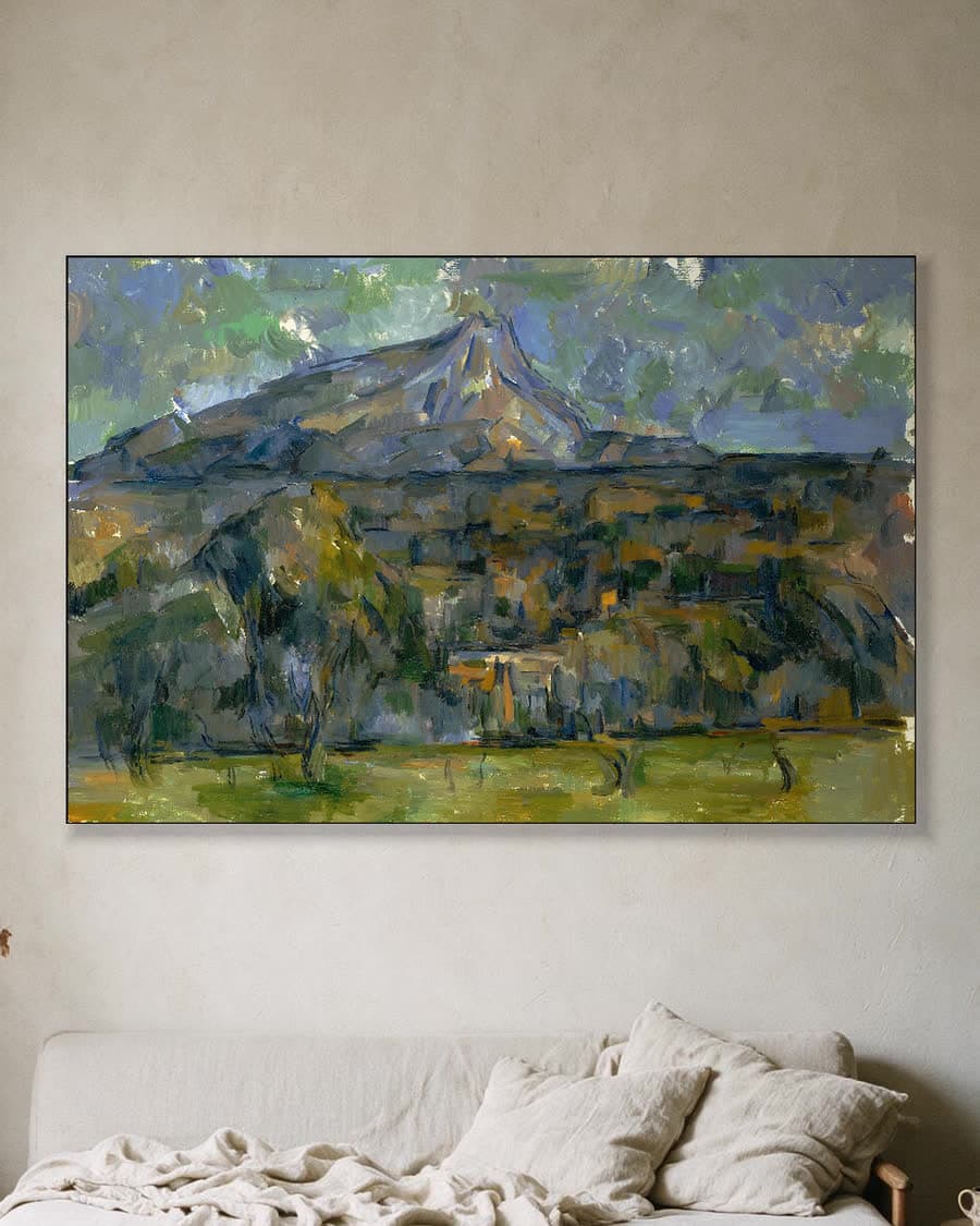 Mont Sainte-Victoire in een aluminium frame aan dezelfde muur