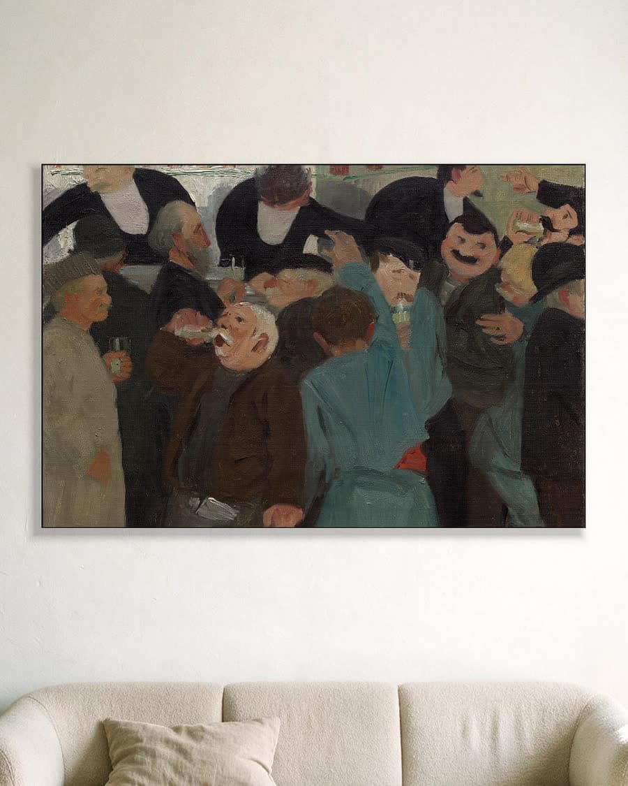 De bistro in een aluminium frame aan dezelfde muur