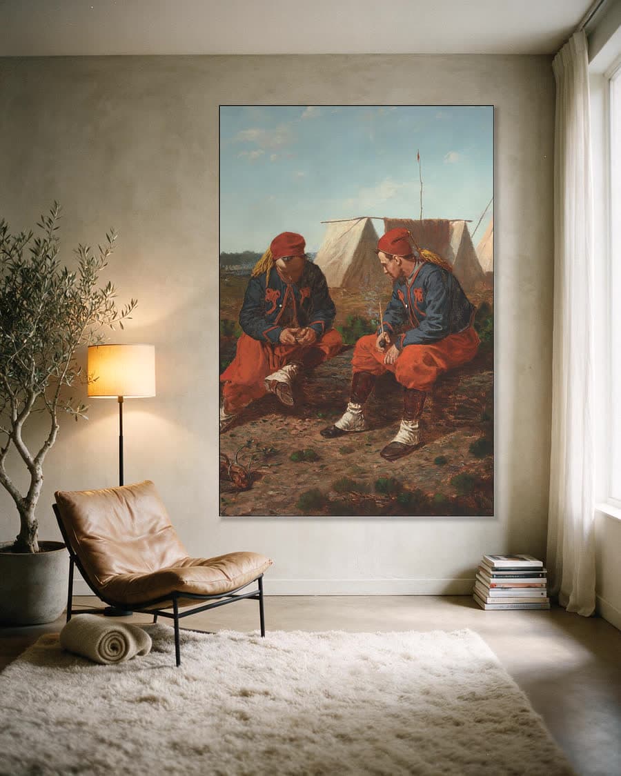 De bruyèrepijp in een aluminium frame aan dezelfde muur