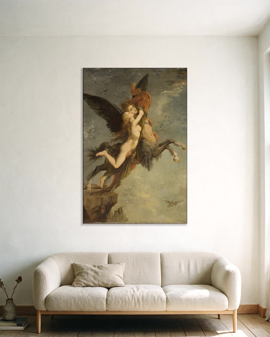 De chimera in een aluminium frame aan dezelfde muur