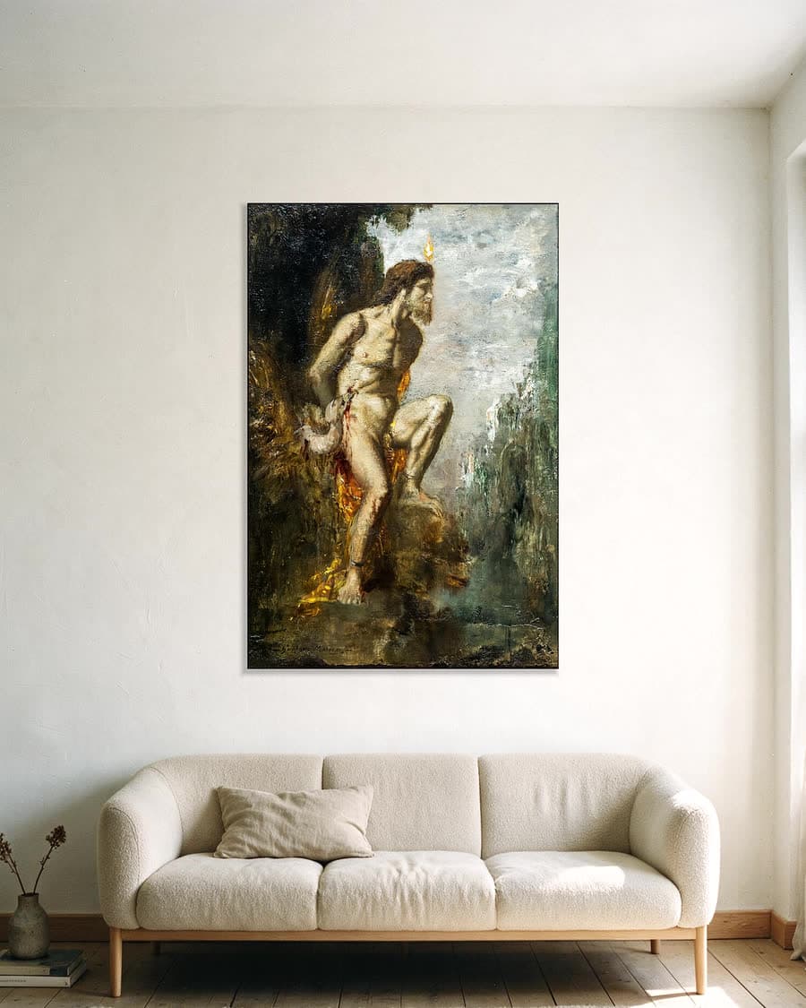 Prometheus in een aluminium frame aan dezelfde muur