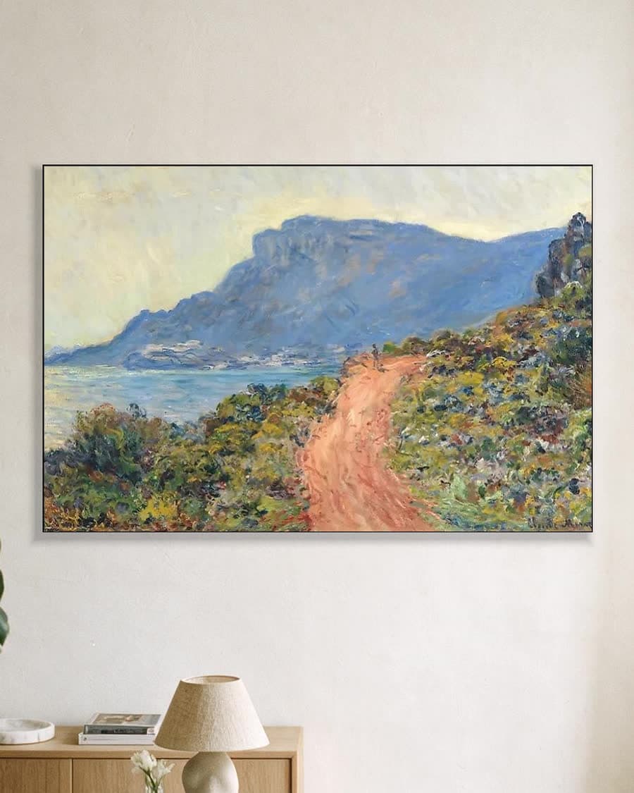 De Corniche bij Monaco in een aluminium frame aan dezelfde muur