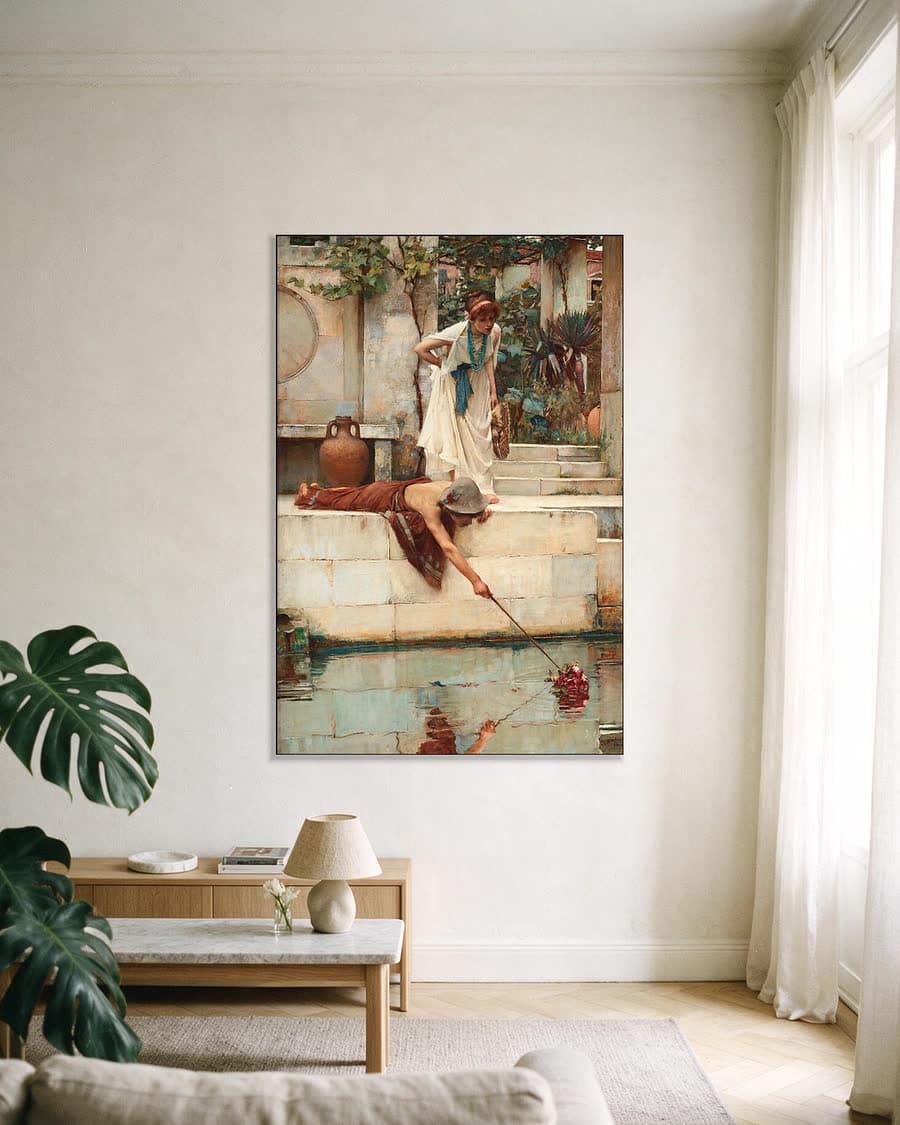 De redding in een aluminium frame aan dezelfde muur
