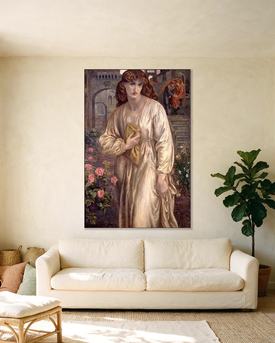 De begroeting van Beatrice in een aluminium frame aan dezelfde muur