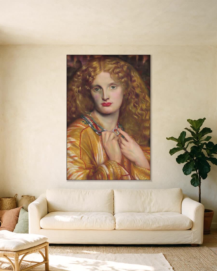 Helena van Troje in een aluminium frame aan dezelfde muur