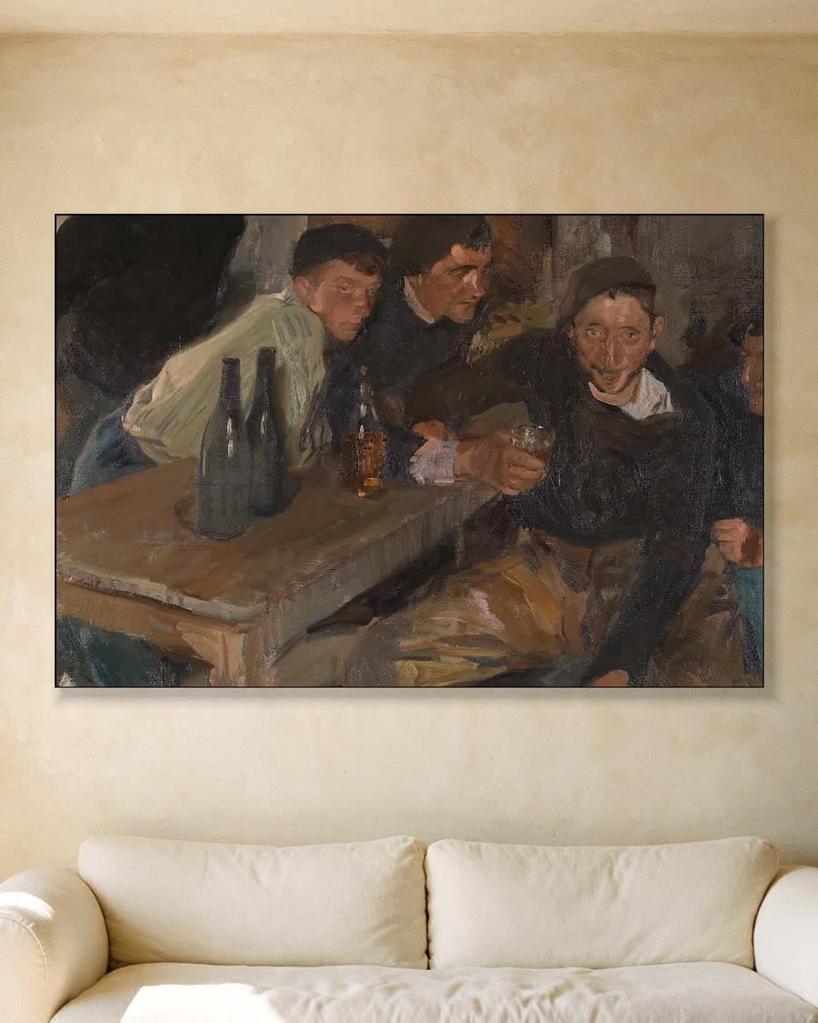 De dronkaard, Zarauz in een aluminium frame aan dezelfde muur