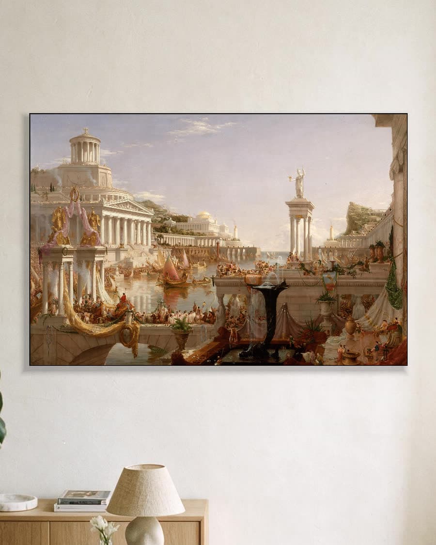 Het rijk der voltooiing in een aluminium frame aan dezelfde muur