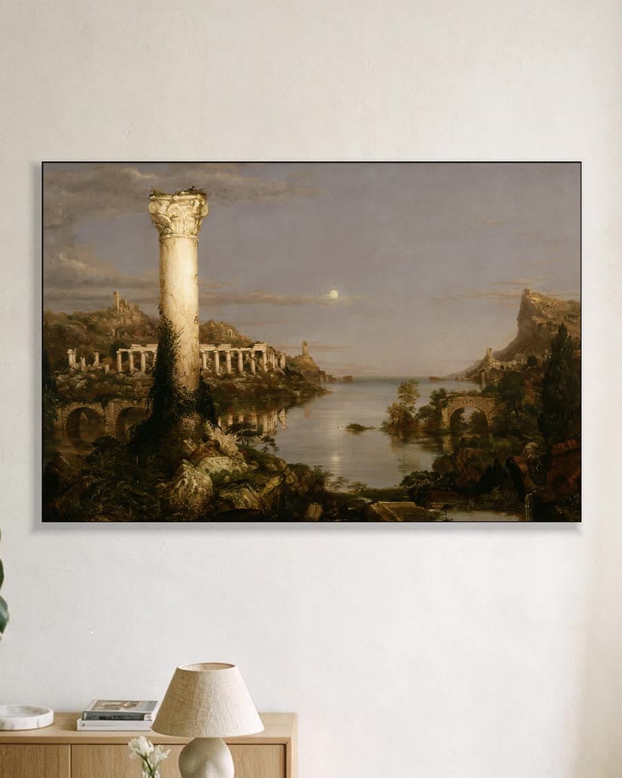 Het rijk der verlatenheid in een aluminium frame aan dezelfde muur