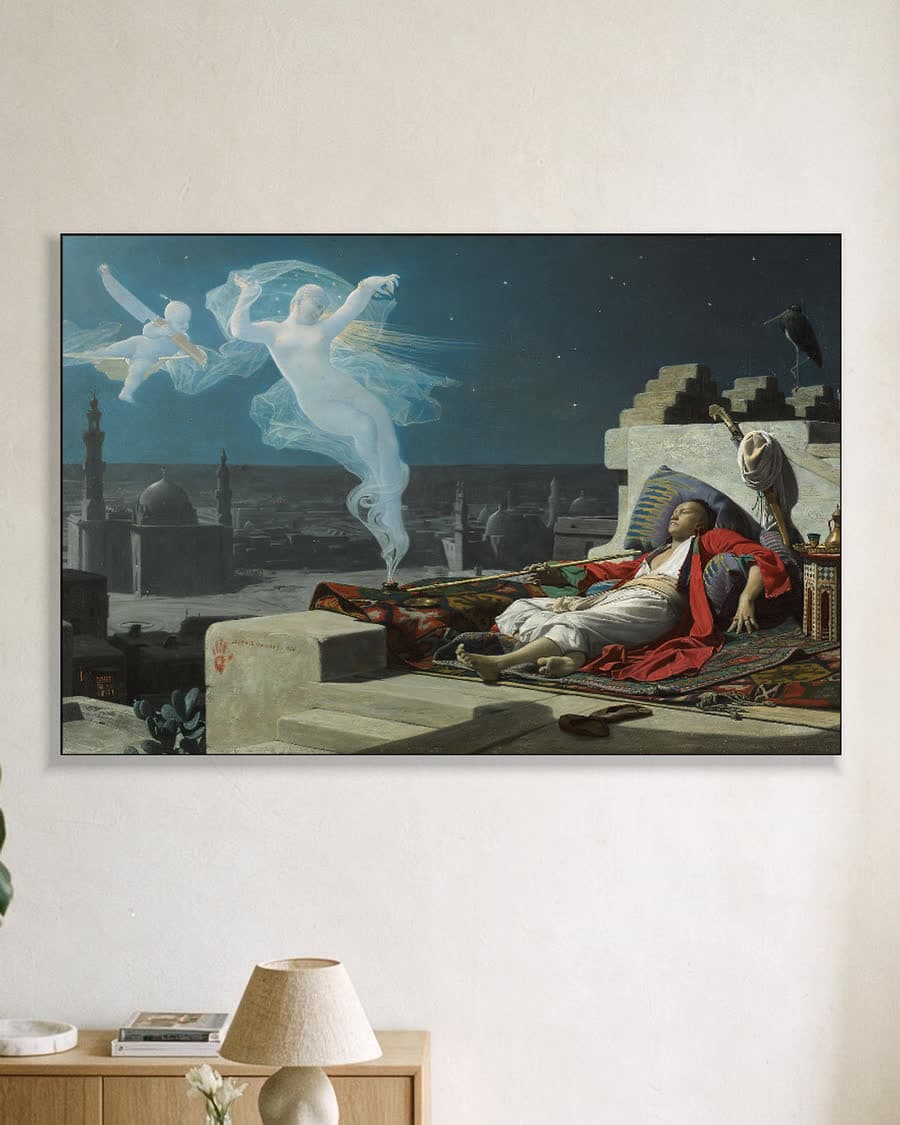De droom van een eunuch in een aluminium frame aan dezelfde muur