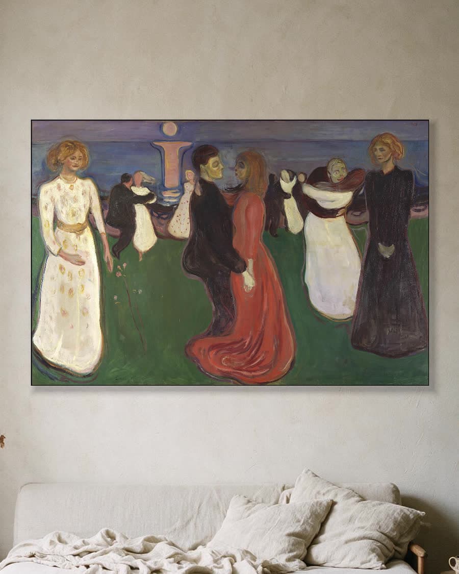 De levensdans in een aluminium frame aan dezelfde muur