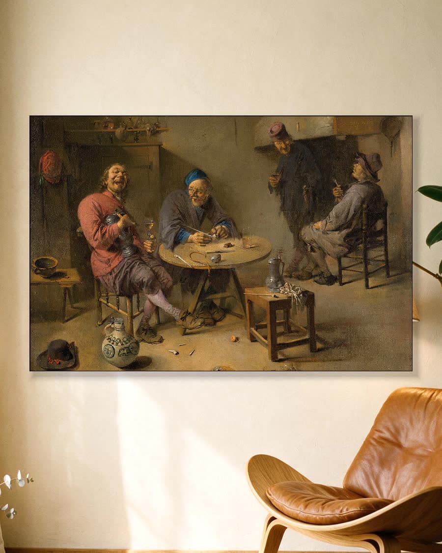 De gelagkamer in een aluminium frame aan dezelfde muur