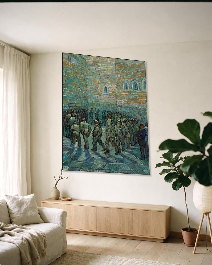 De gevangenisplaats (naar Doré) in een aluminium frame aan dezelfde muur