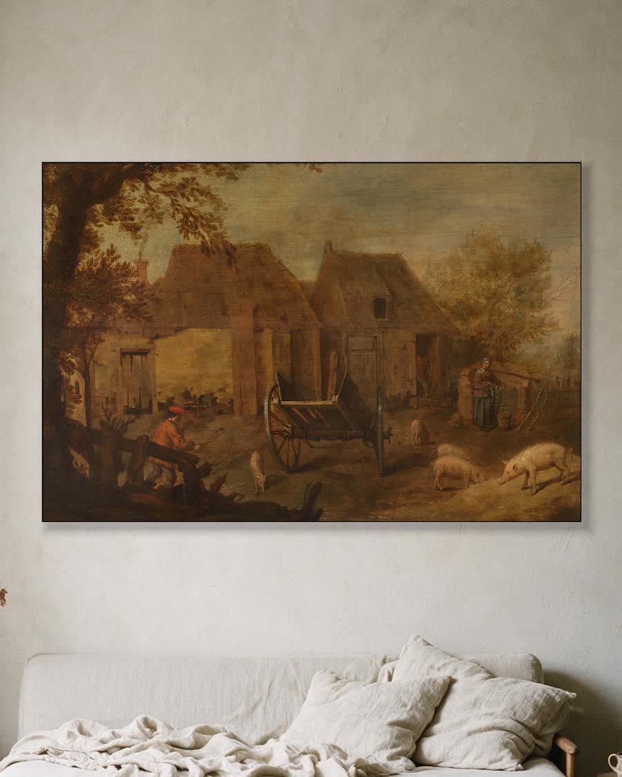 Boerenerf in een aluminium frame aan dezelfde muur