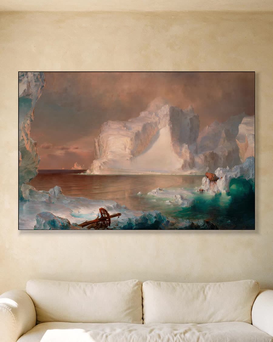 De ijsbergen in een aluminium frame aan dezelfde muur