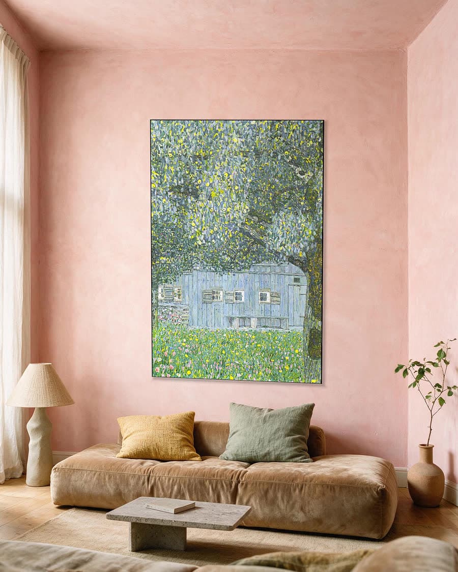 Boerderij in Opper-Oostenrijk in een aluminium frame aan dezelfde muur