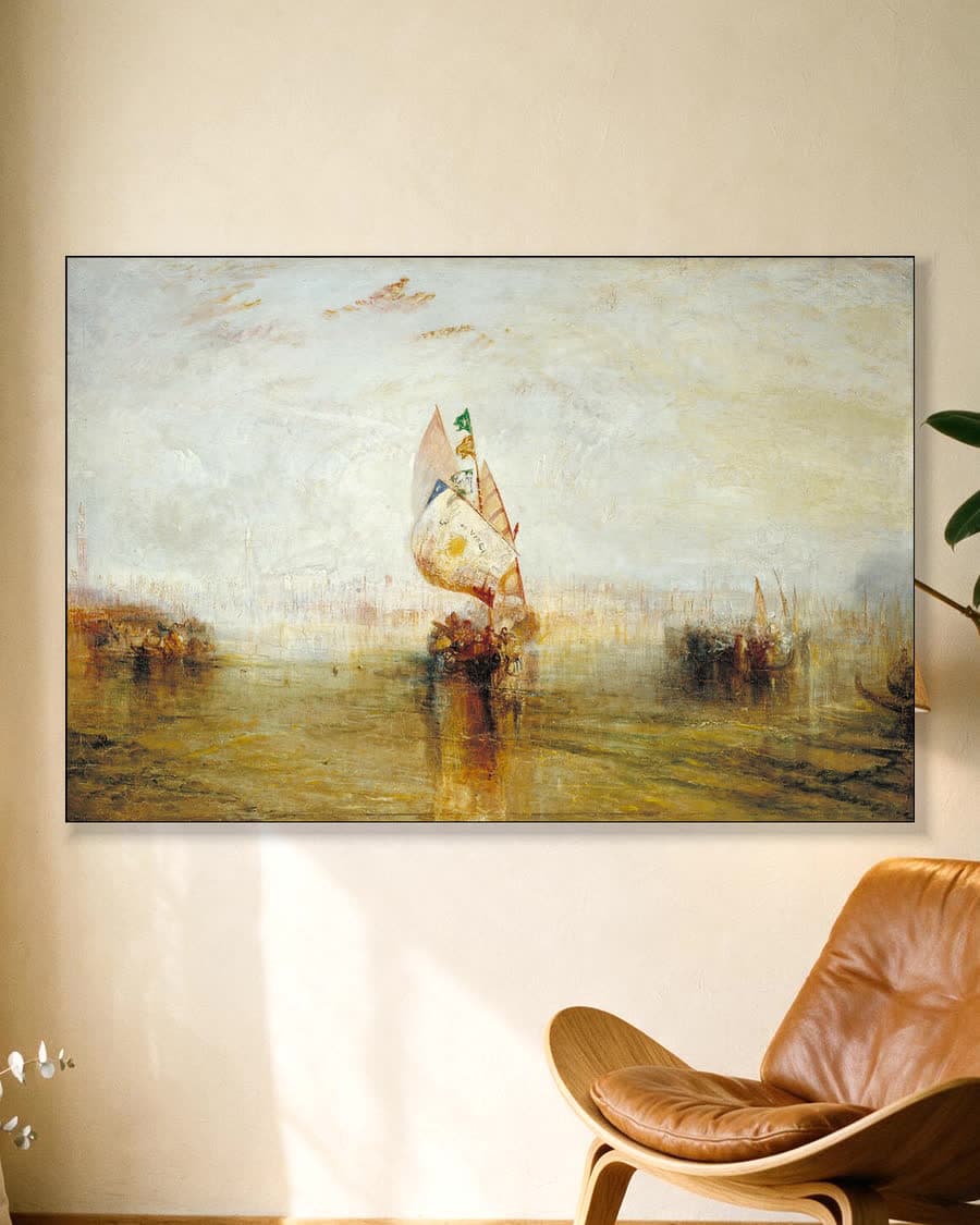 De zon van Venetië vaart uit in een aluminium frame aan dezelfde muur