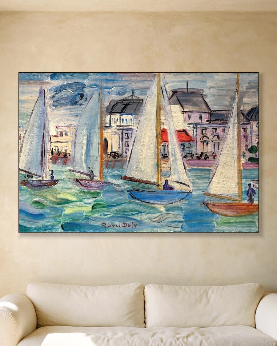 Régates à Deauville in een aluminium frame aan dezelfde muur
