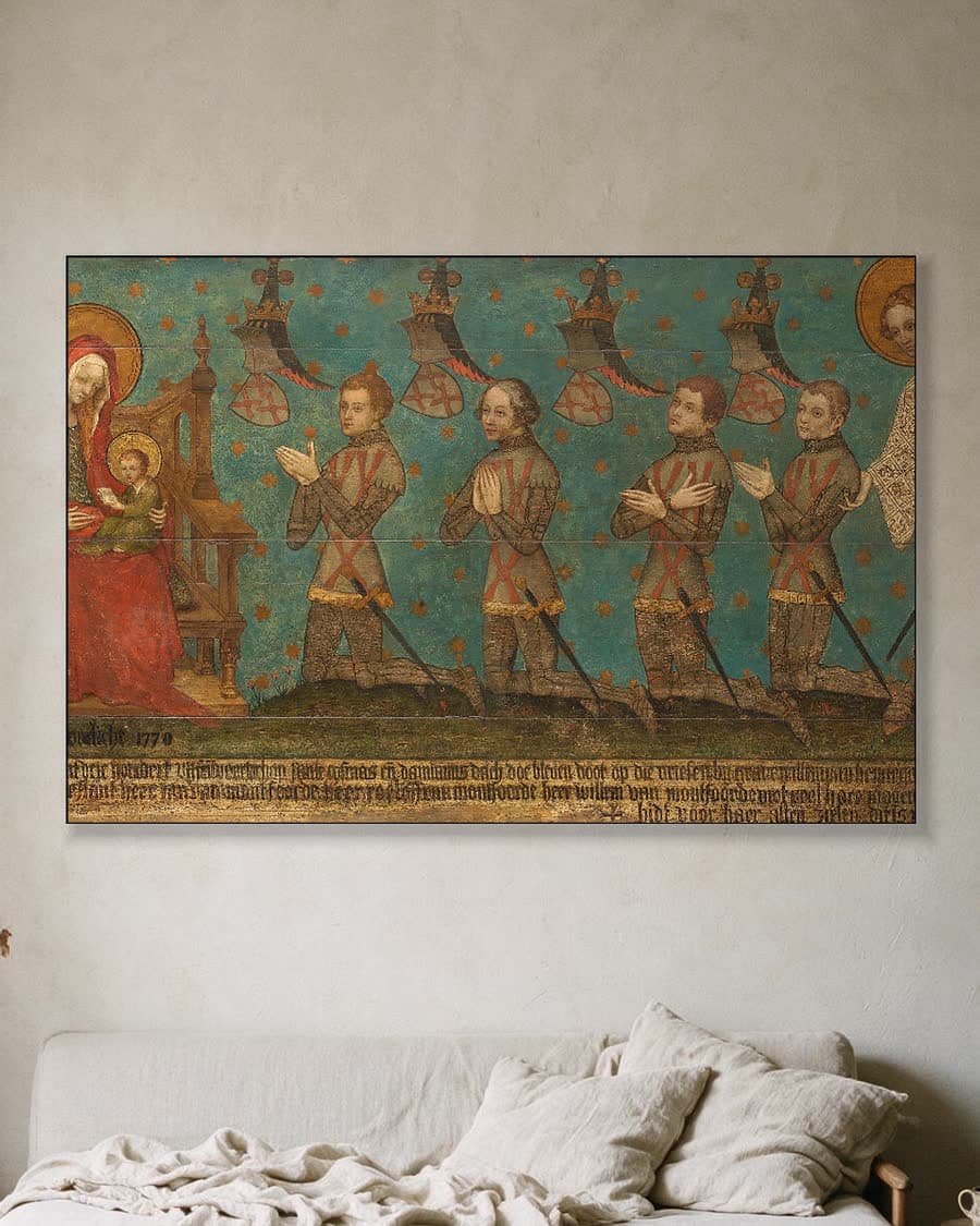 De heren van Montfoort in een aluminium frame aan dezelfde muur