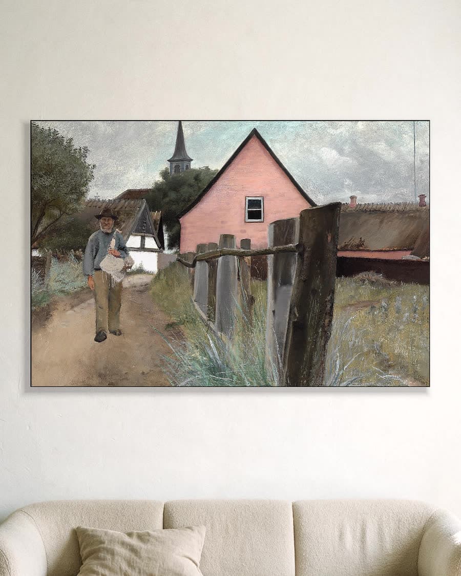 Het loodsenpad bij Hornbæk in een aluminium frame aan dezelfde muur