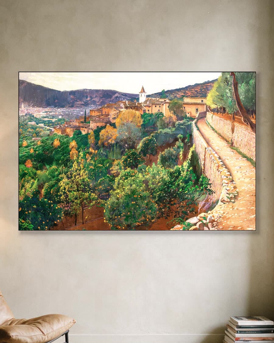 Avondschemering in een aluminium frame aan dezelfde muur