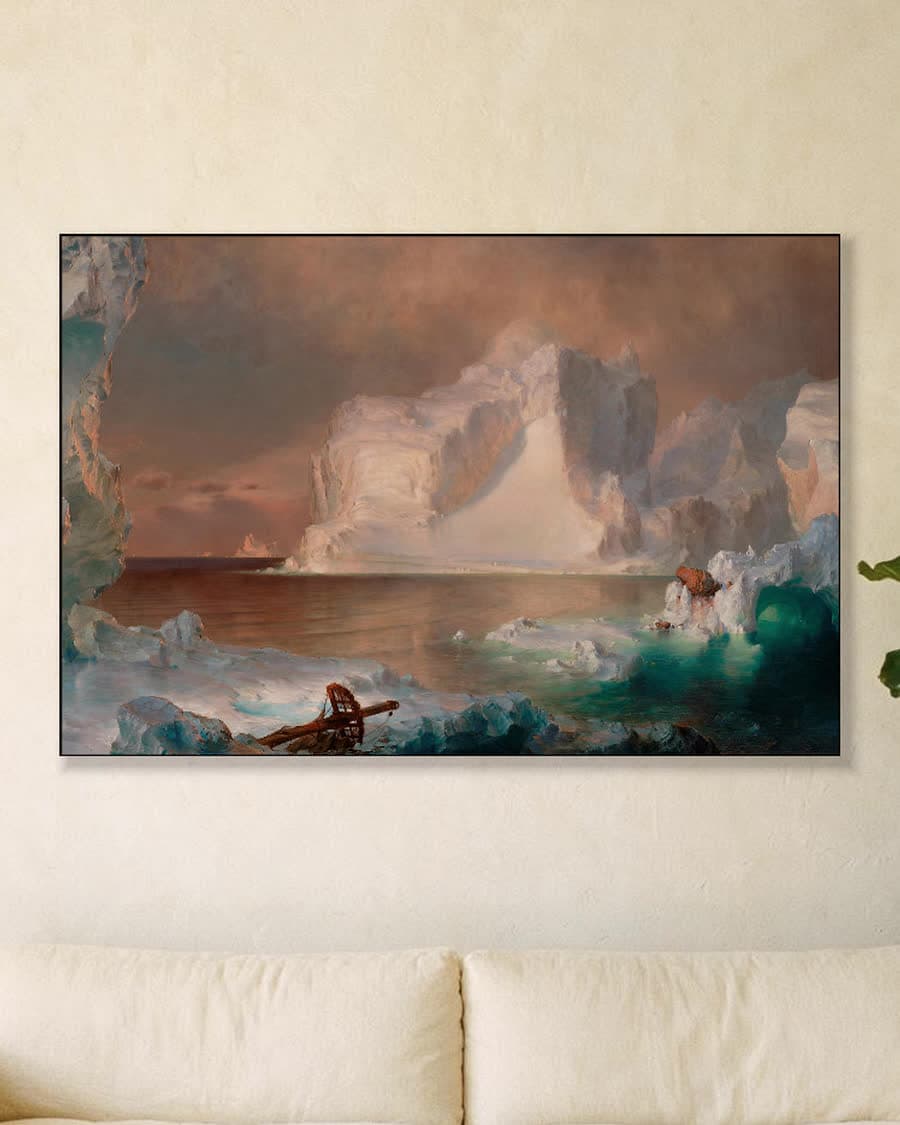 De ijsbergen in een aluminium frame aan dezelfde muur