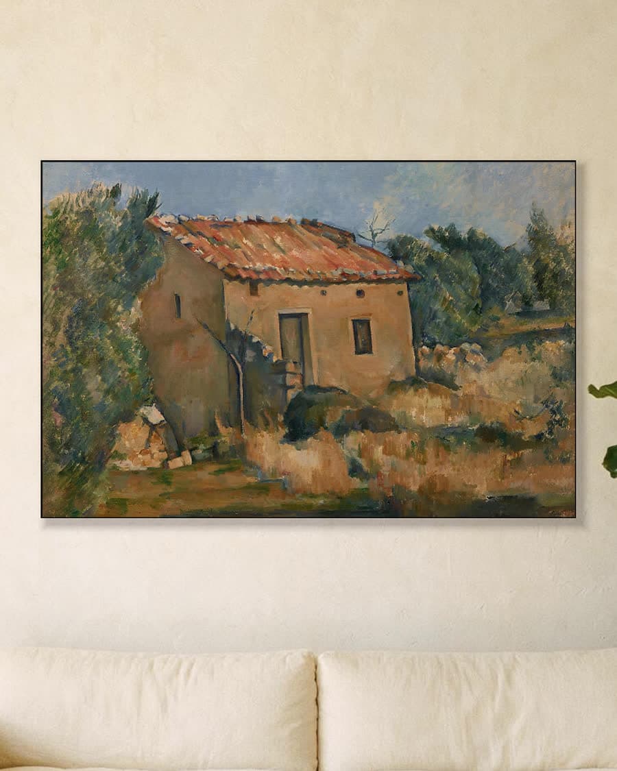 Verlaten huis bij Aix-en-Provence in een aluminium frame aan dezelfde muur