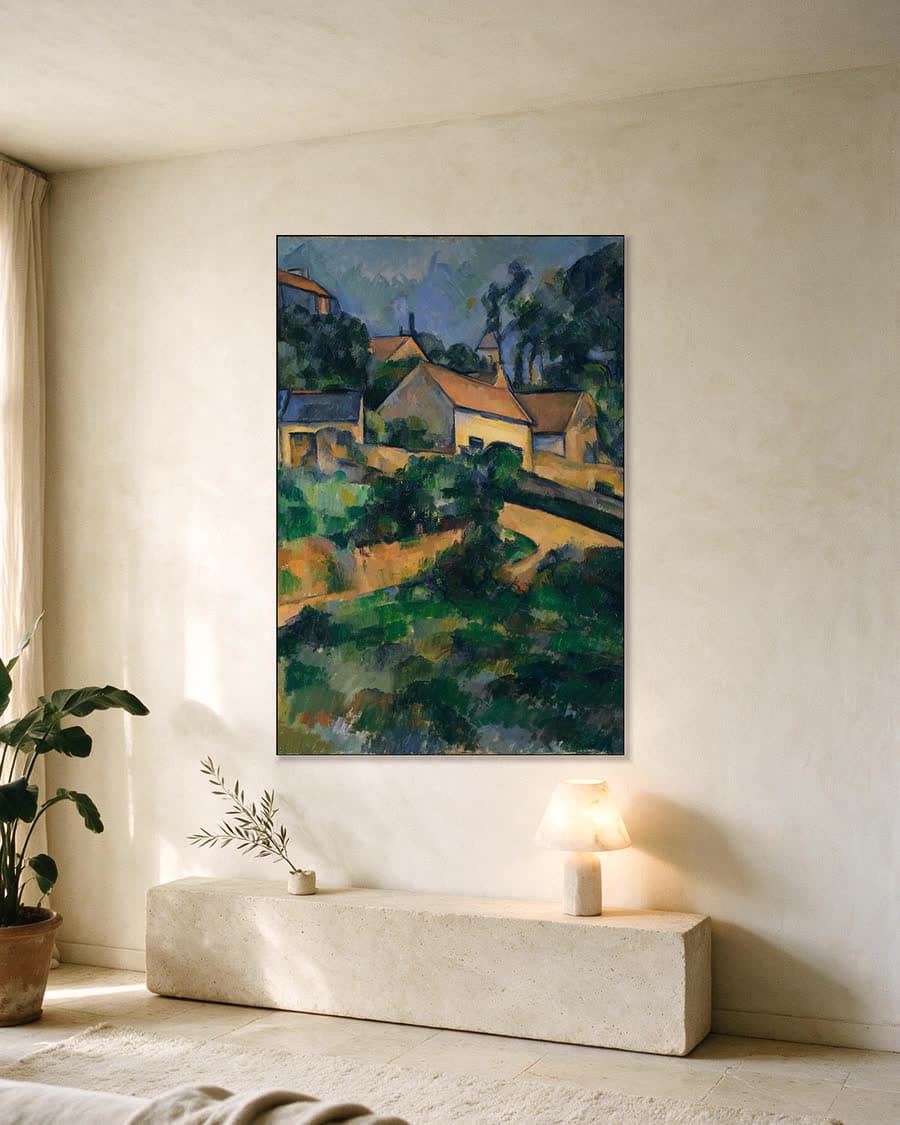 De kronkelweg bij Montgeroult in een aluminium frame aan dezelfde muur