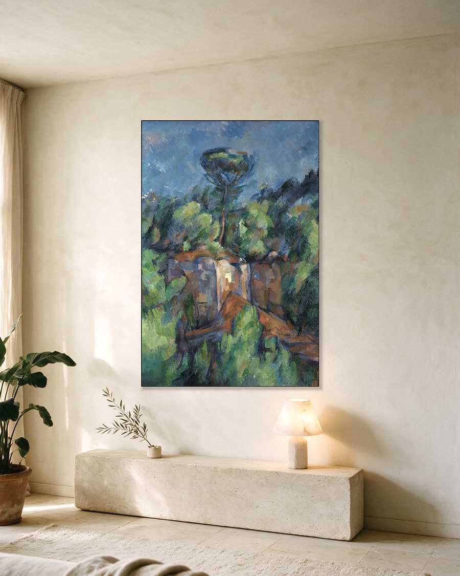 De steengroeve van Bibémus in een aluminium frame aan dezelfde muur
