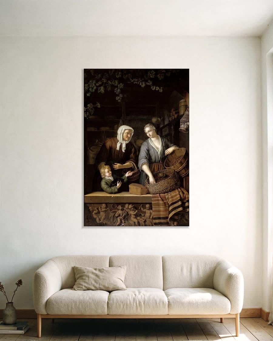 De kruidenierswinkel in een aluminium frame aan dezelfde muur