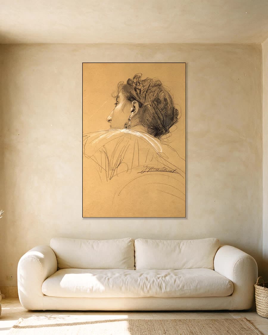 Vriendinnen (Die Freundinnen) in een aluminium frame aan dezelfde muur