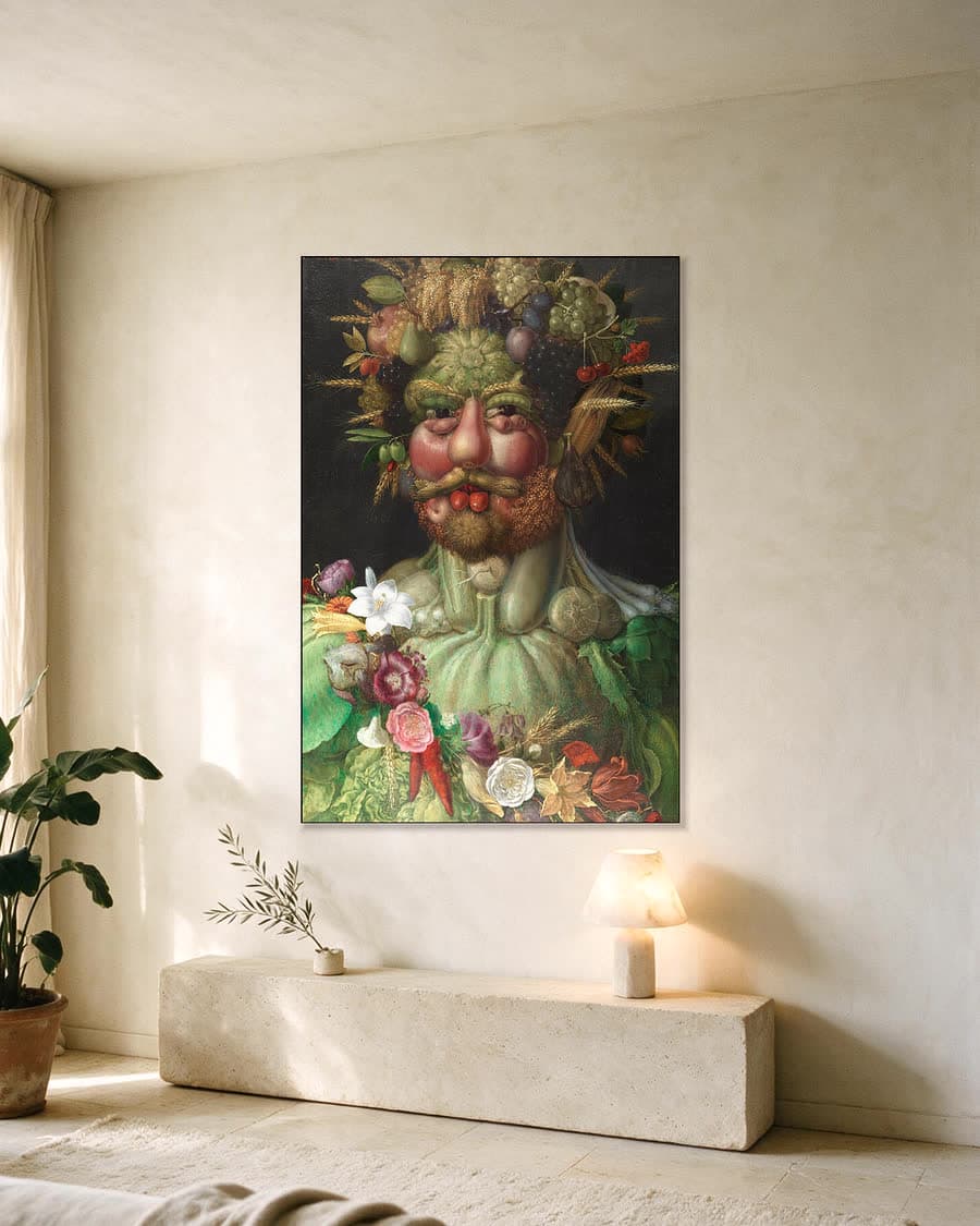 Vertumnus in een aluminium frame aan dezelfde muur