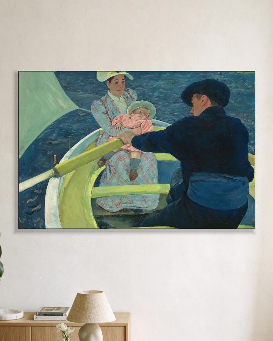 The Boating Party in een aluminium frame aan dezelfde muur