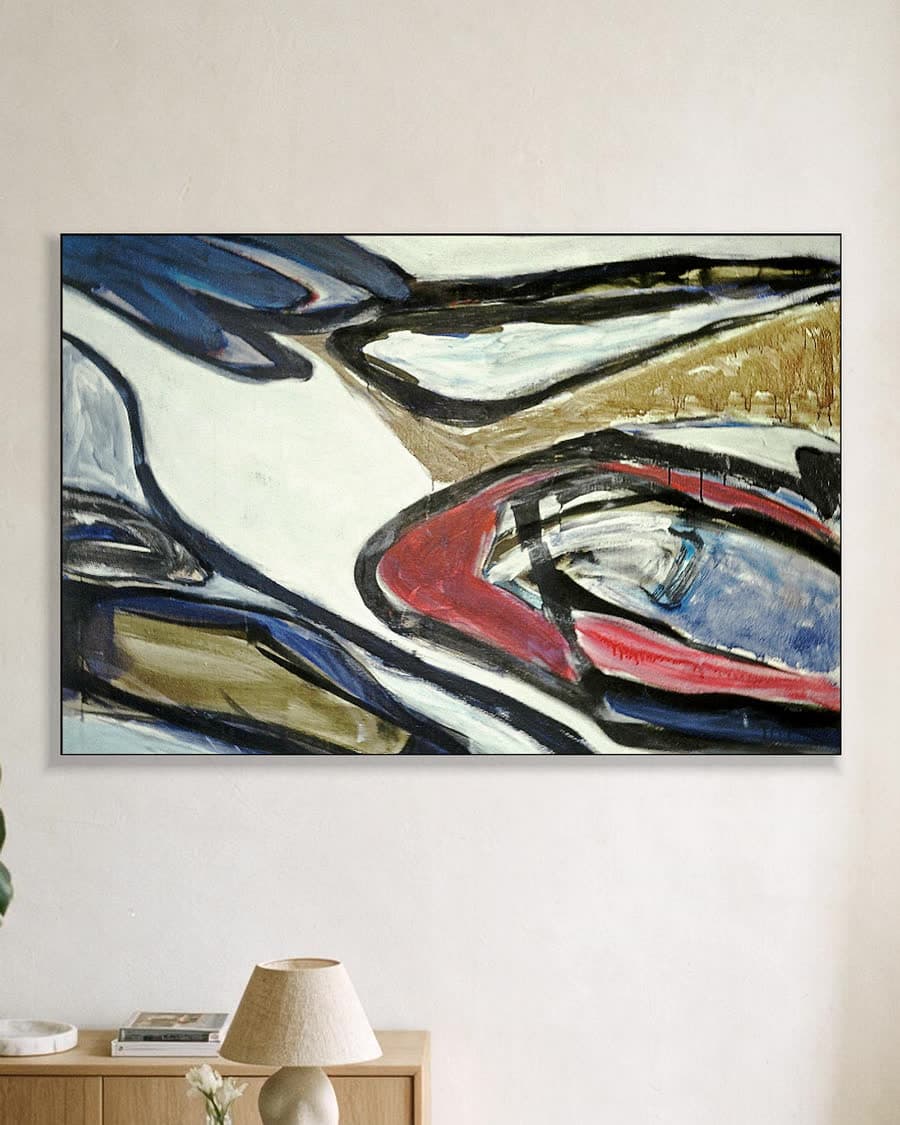 Stromende Kleuren in een aluminium frame aan dezelfde muur