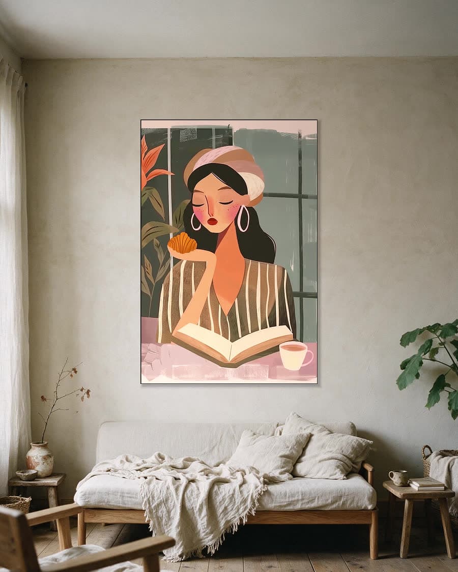 Even lezen in een aluminium frame aan dezelfde muur