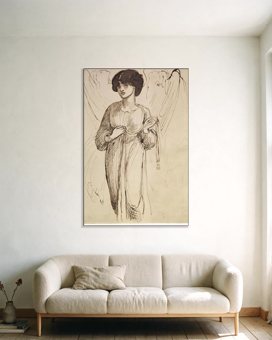 Astarte Syriaca, figuurstudie in een aluminium frame aan dezelfde muur