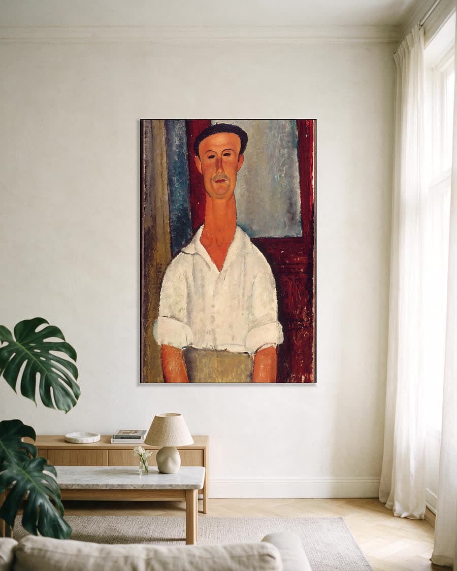 Gaston Modot in een aluminium frame aan dezelfde muur
