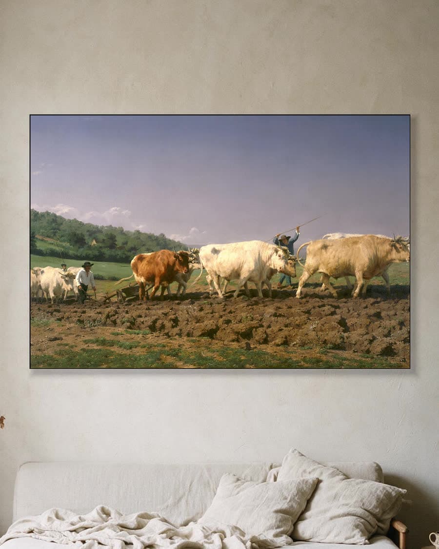Ploegen in de Nivernais in een aluminium frame aan dezelfde muur
