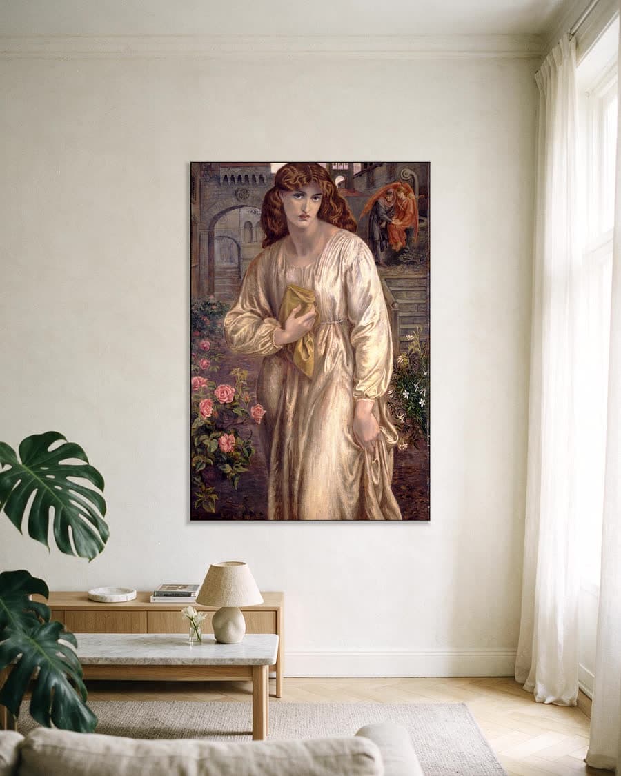 De begroeting van Beatrice in een aluminium frame aan dezelfde muur