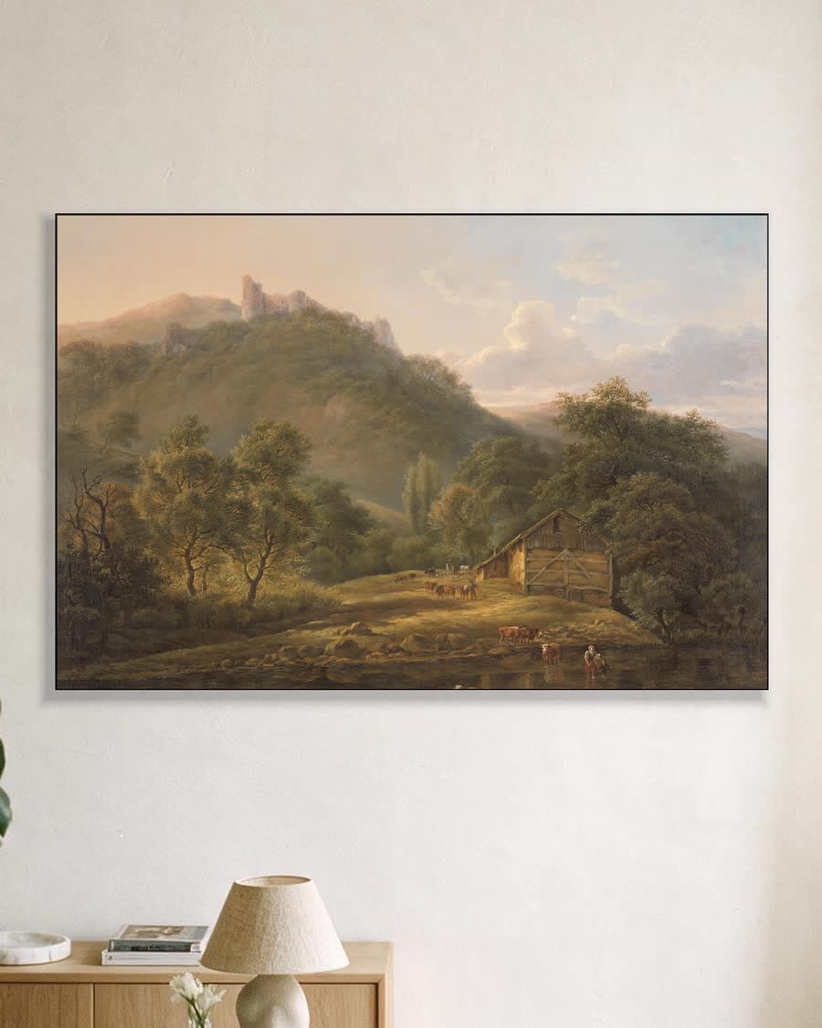 Aan de Samber in een aluminium frame aan dezelfde muur
