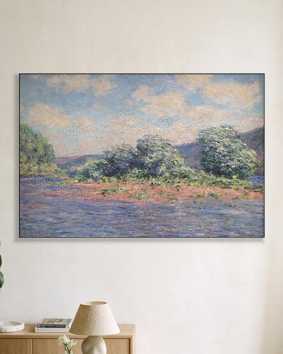De Seine bij Port-Villez in een aluminium frame aan dezelfde muur