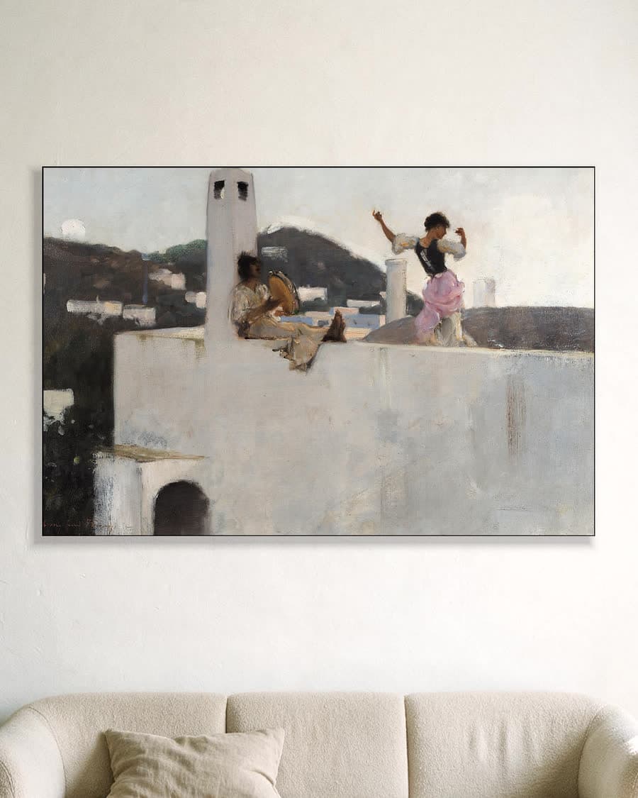 Capri (ca. 1878) in een aluminium frame aan dezelfde muur