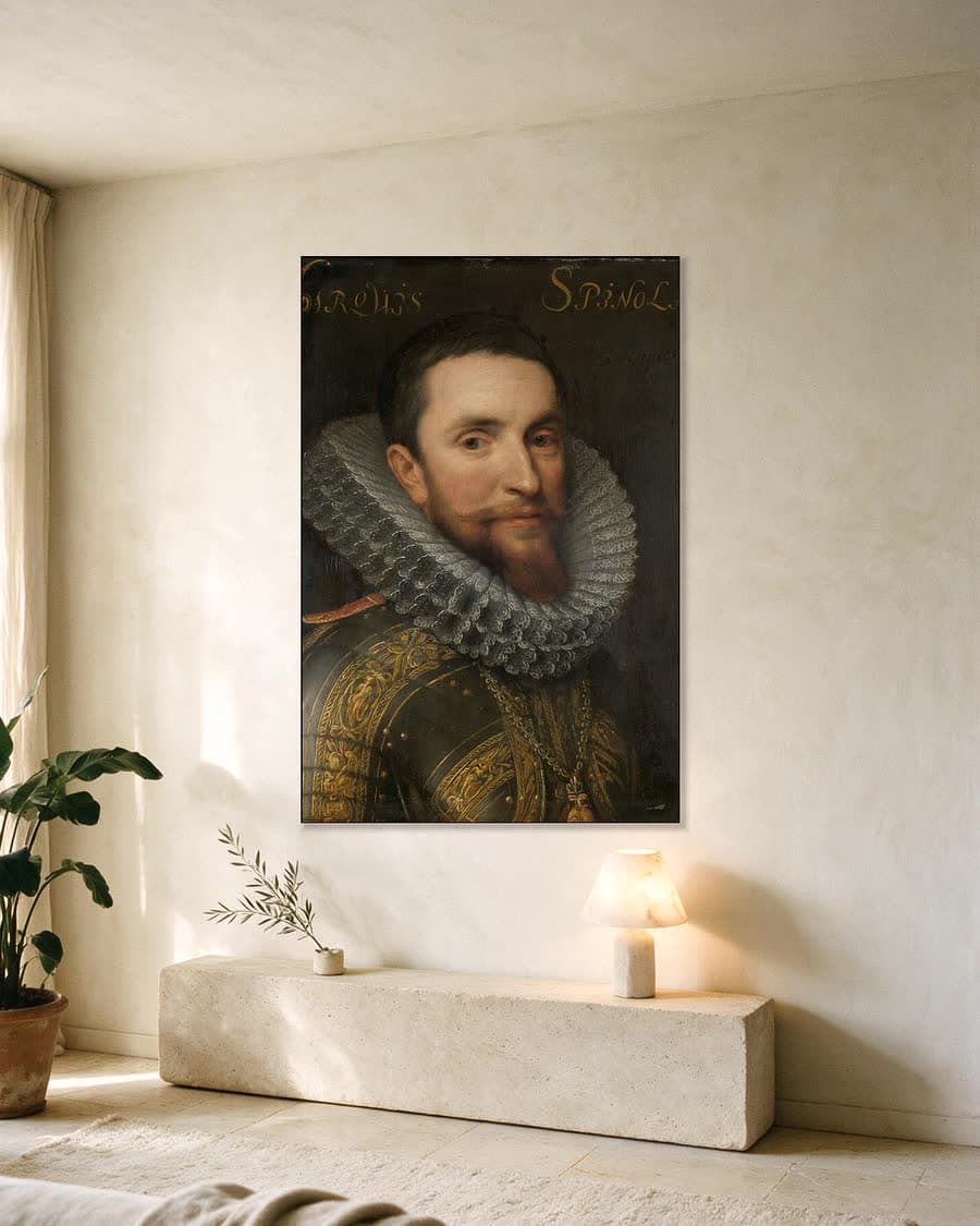 Ambrogio (1569-1630), markies de Spinola in een aluminium frame aan dezelfde muur
