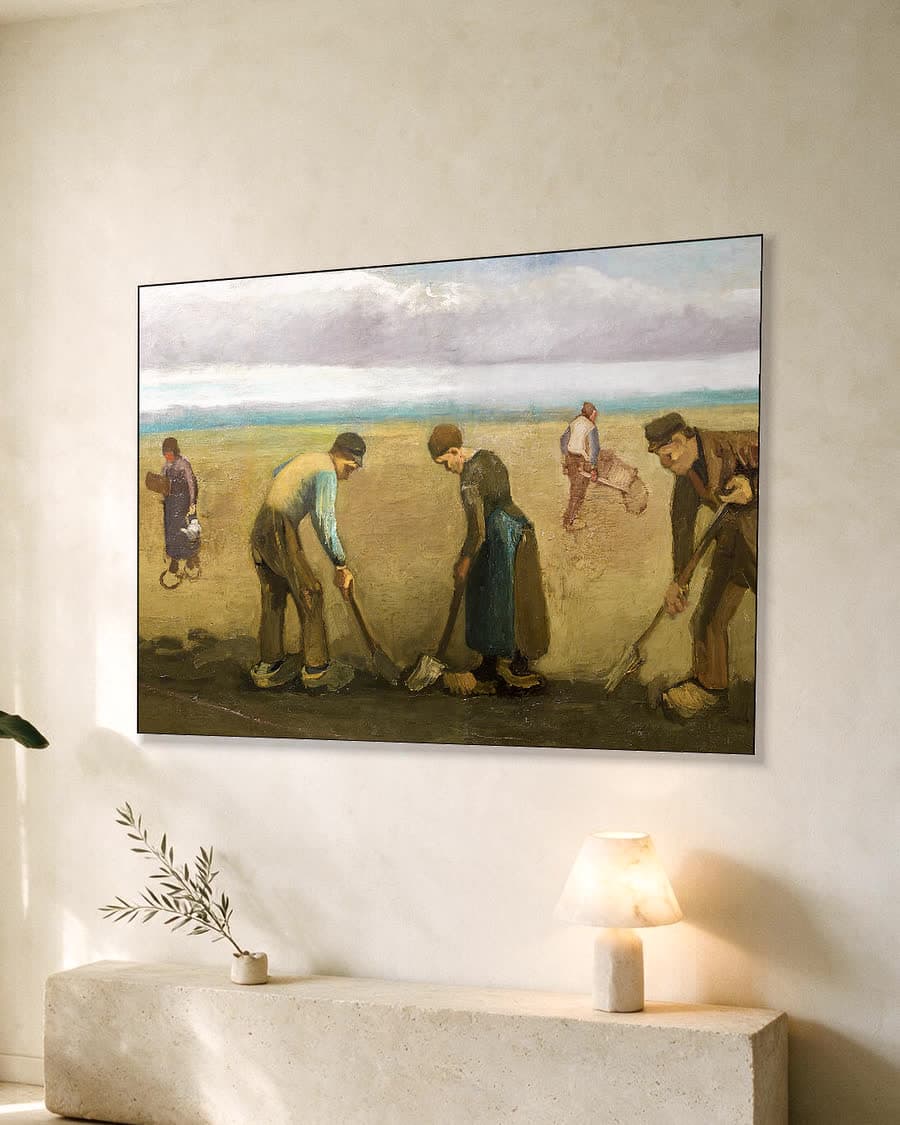 Aardappelplanters in een aluminium frame aan dezelfde muur