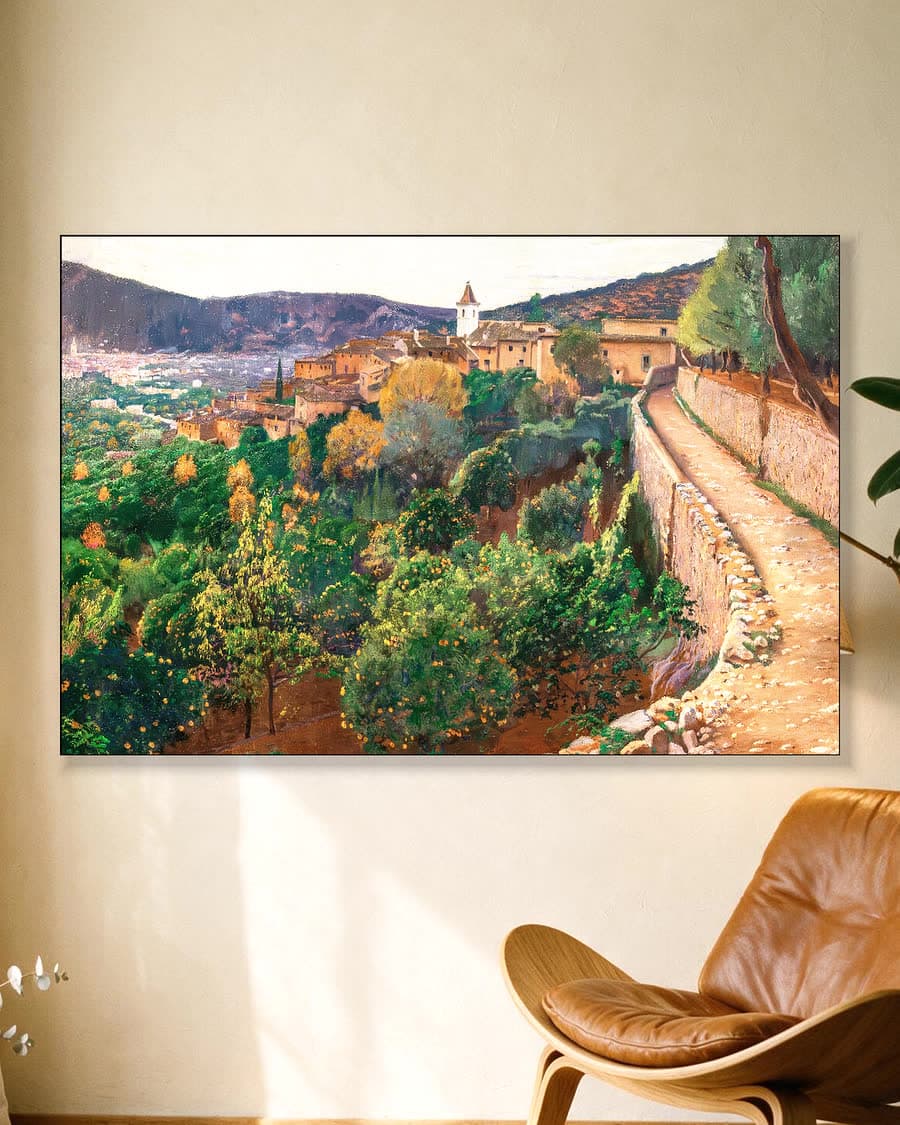 Avondschemering in een aluminium frame aan dezelfde muur